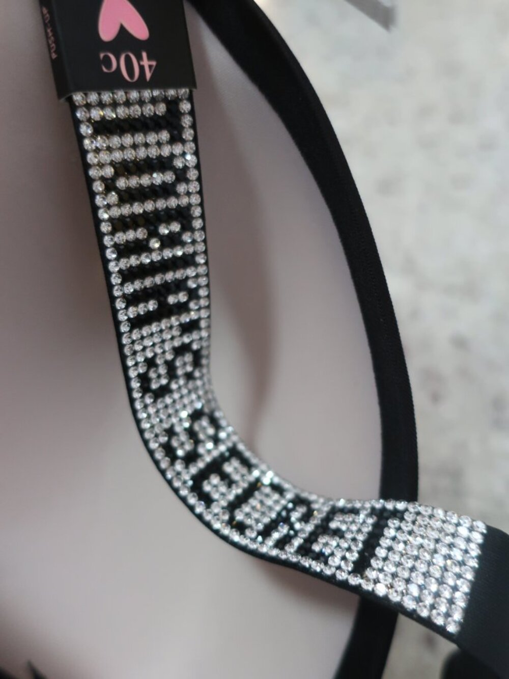 NWT Victoria's Secret Black Lot-2 Bedazzled Very Sexy Underwire Push-Up Bras 40C - Picture 5 of 8